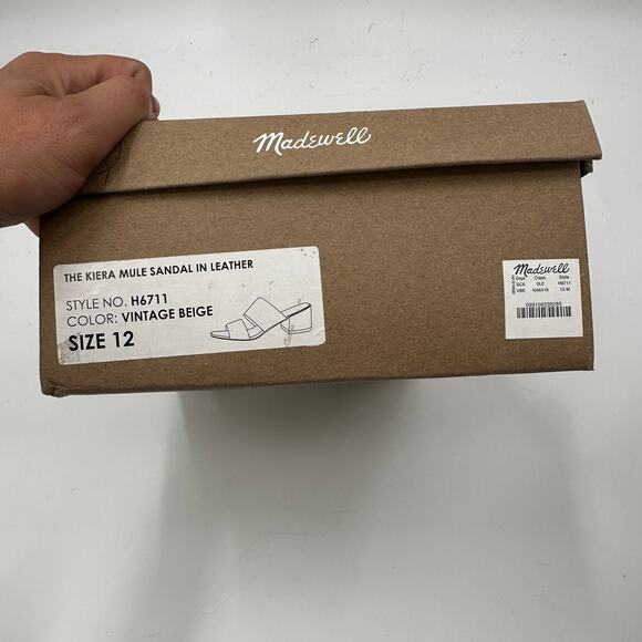 MADEWELL New in Box Keira Mule Sandal in Vintage Beige Leather // 12 - Picture 10 of 13